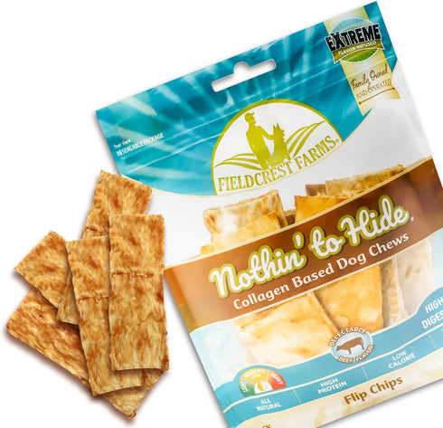 Fieldcrest Farms 35lbs, 2 Packs (16 Nothin to Hide Flip Chips Dog Chews - Natural Rawhide Alternative Treats for Dogs