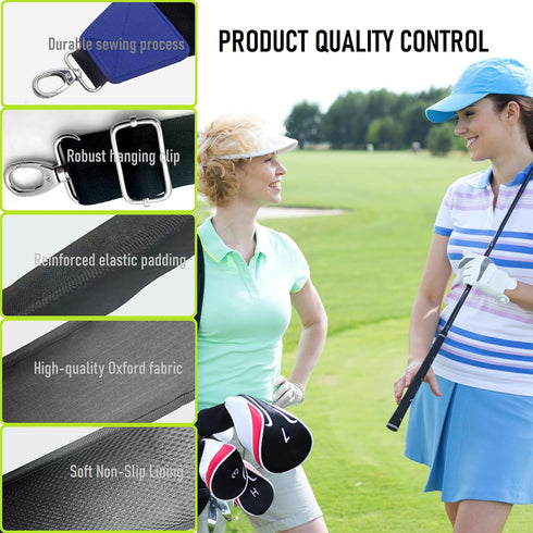 Golf Bag Shoulder Strap - Upgraded Single Padded Adjustable Straps Universal Replacement (Black, 1 Pack)