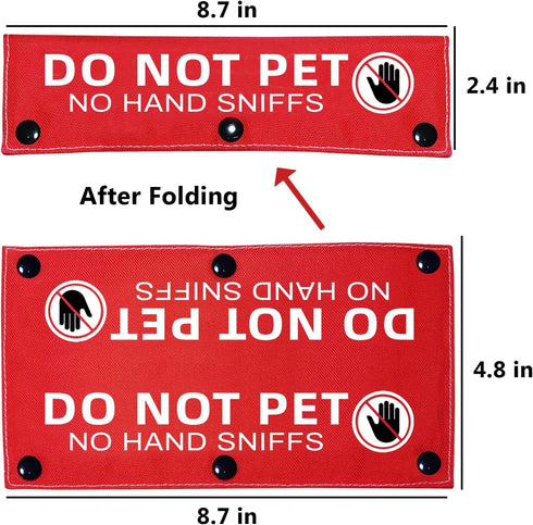 Do Not Pet No Hand Sniffs Red Funny Dog Leash Sleeve, Service Dog Leash Wrap, Pet Birthday Gift