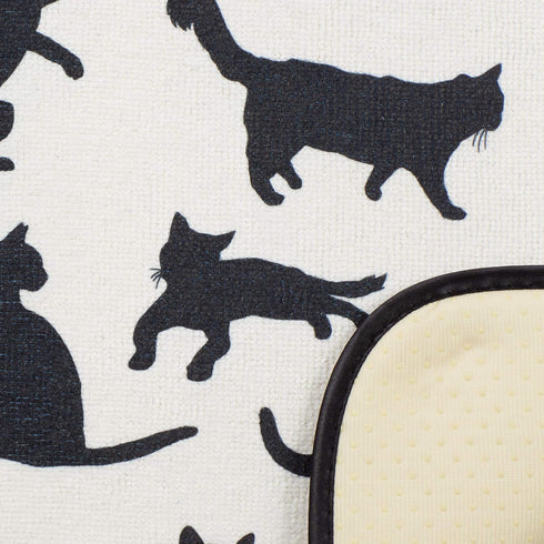 Bone Dry Machine Washable Ultra Absorbent Pet Mat, 12x18, Cat Silhouette Design