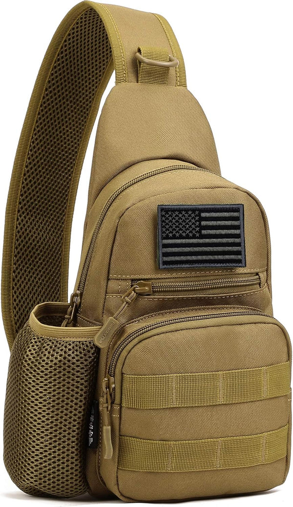 Protector Plus Tactical Sling Bag Military MOLLE Crossbody Pack Chest Shoulder Backpack