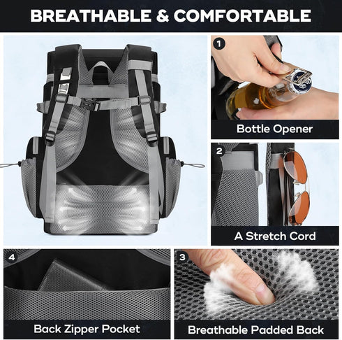 Maelstrom Backpack Cooler, Soft Lightweight Leakproof Cooler Bag, Insulated for 50 Cans Hot/Cold