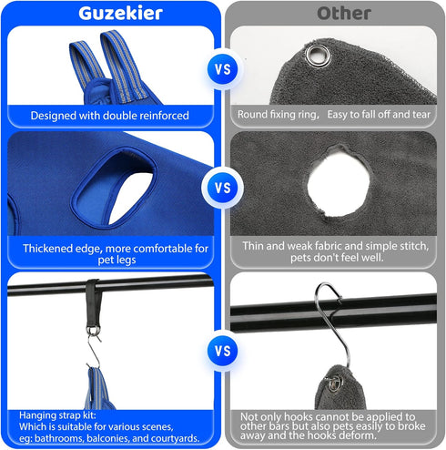 Guzekier Dog Grooming Hammock for Medium Dogs, Pet Grooming Supplies Kit with Nail Clippers, Trimmer, and File