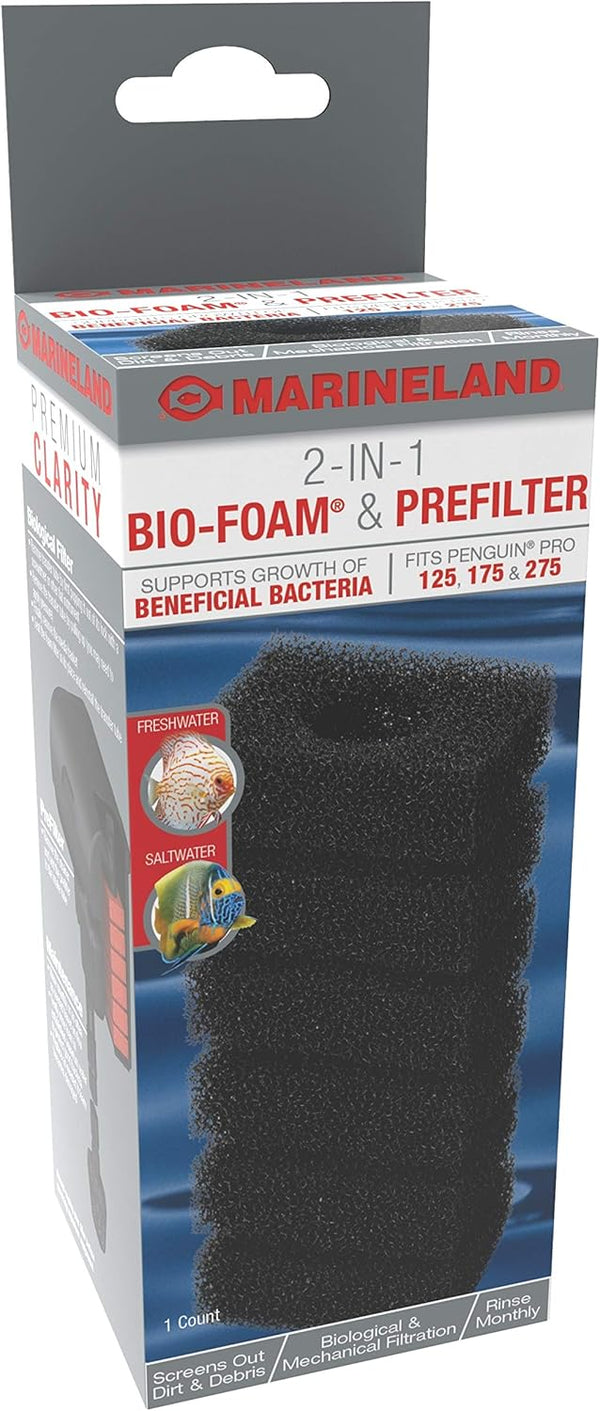 Marineland 2-in-1 Bio-Foam and PreFilter, 1 Count for Biological and Mechanical Filtration, Fits Penguin Pro Filters