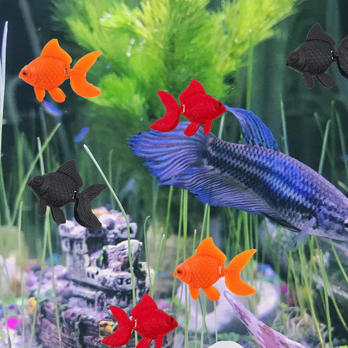 16 Pcs Fake Aquarium Fishes, Realistic Artificial Moving Floating Goldfish for Fish Bowl Decorations
