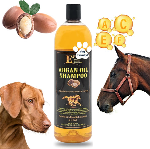 E3 Argan Oil Shampoo - Moisturizing Pet Shampoo, Gentle Formula, Hair Shine, Good for Dogs Too (32 fl oz)