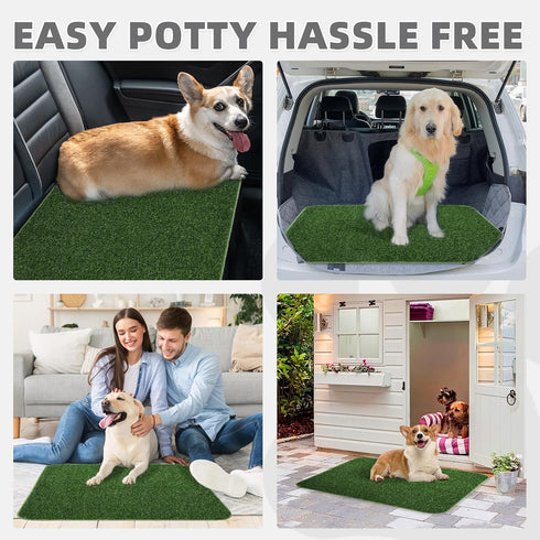 Tray,32"*38" KOOLTAIL Dog Grass Pad with Washable Pee Pads for Puppy Potty Soft Artificial Turf Multipurpose Reusable