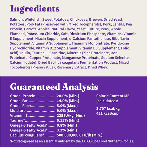 Halo Purely for Pets Holistic Dog Food, Complete Digestive Health Wild-Caught Salmon and Whitefish, 3.5 lb Bag