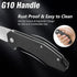 FLISSA Pocket Knife, Folding Tactical Knife with G10 Handle, D2 Blade, Liner Lock, EDC Knife