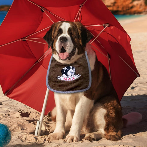 Personalized Saint Bernard Dog Slobber Bib with Name - Waterproof Material - Solution for Messy Feeds/Drinks - Hygienic