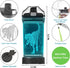 5-7 8-12 3D 14 OZ Lightzz Dinosaur Water Bottle, Dinosaur Toys for Boys with Glowing Light, Christmas Gifts White