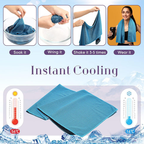 90 Pack 40" 12" Redbaker Cooling Towels Bulk for Neck and Face x Ice Cool Towel Multicolored Microfiber Sweat Rag