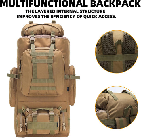 King'sGuard 100L Backpack Backpacking Daypack Camping Hiking Molle Rucksack Military Camping