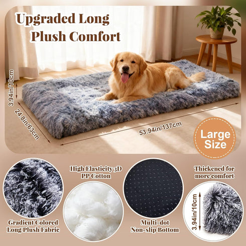Hahafelt 54"x24.8"x3.9", Backseat Pet Bed Mat, Washable Dog Bed for Car, Soft Nonslip Travel Dog Car Seat Cover, Fits