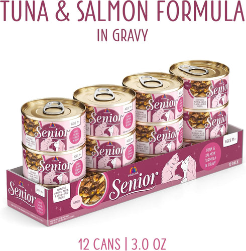 3oz Pack 12 Weruva Senior Cat Food, Tuna and Salmon in Gravy, Can