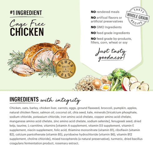Whole Food Clusters Puppy Dry Dog Food by The Honest Kitchen, 1 lb bag, Whole Grain Chicken