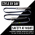 BUILT Pet Nightsafe Dog Leash, Medium, Navy and Yellow