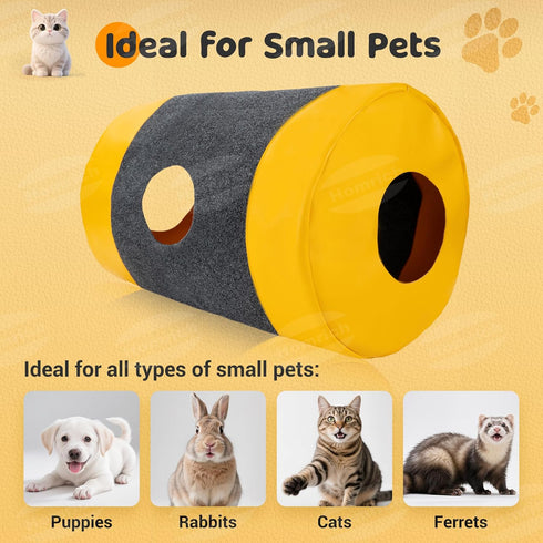 Homrich Multifunctional Collapsible Cat Play Bag, Indoor Cat Tunnel Activity Center Mat, Durable Rug for Hide and Seek