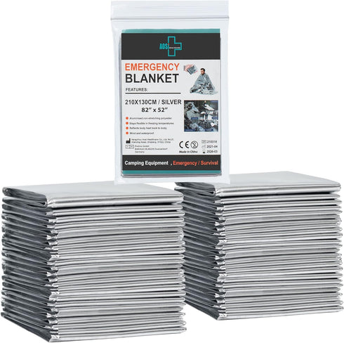 General Medi Emergency Blanket, 12-Pack Silver Foil Blanket for Outdoors, Hiking, Survival, First Aid