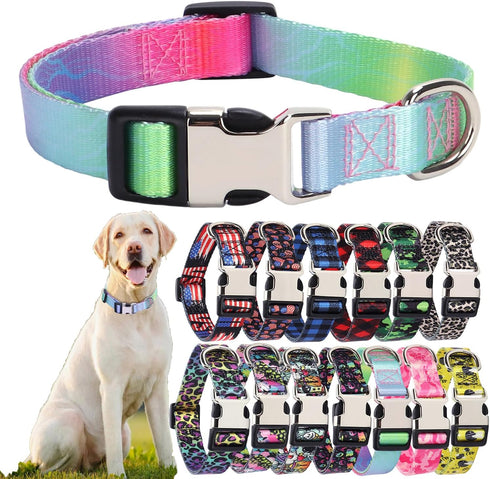 Weimostar Adjustable Nylon Dog Collar with Patterns, Ultra Comfy Soft Breathable for Small Pet Girl Boy Cat, Gradient,