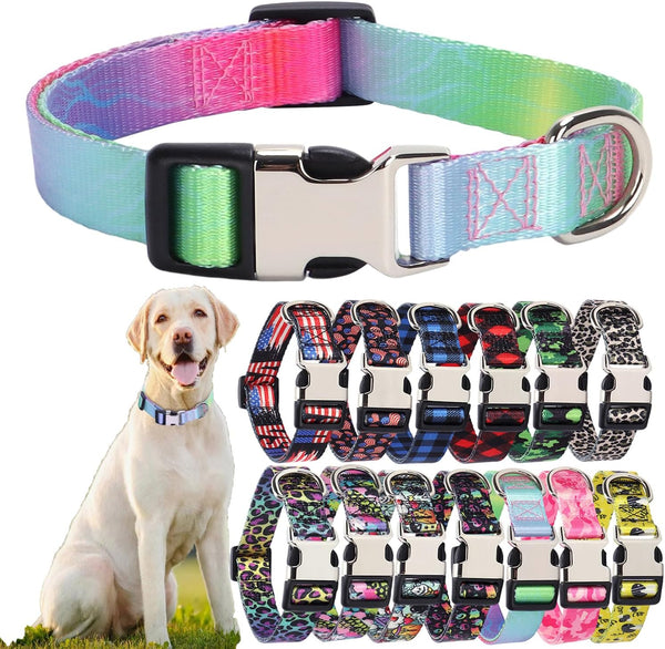 Weimostar Adjustable Nylon Dog Collar with Patterns, Ultra Comfy Soft Breathable for Small Pet Girl Boy Cat, Gradient,