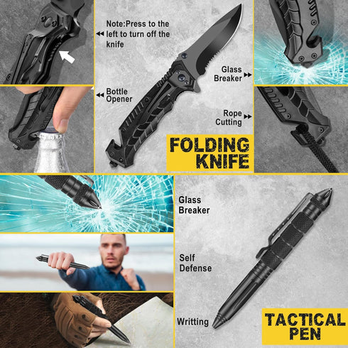 Gifts for Men, 28-In-1 Survival Kits, Unique Gadgets for Camping, Hiking, Hunting, Stocking Stuffers