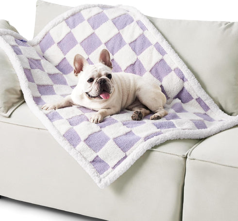Lesure Waterproof Dog Blanket for Medium Dogs, Washable Double Sided with Warm Jacquard Shag & Soft Sherpa Fleece,