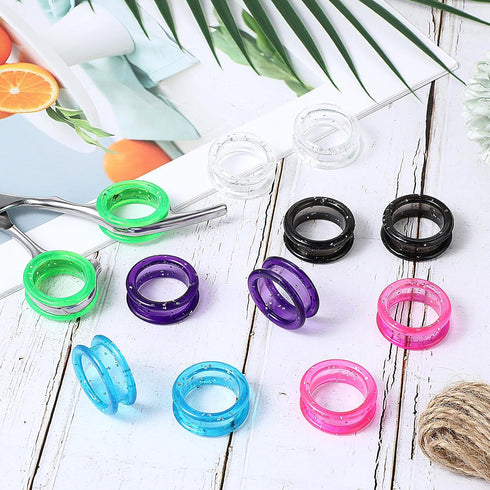 12 PCS Soft Silicone Scissors Finger Rings for Pet Grooming, Thumb Inserts, Finger Protector Ring for Animal Hair