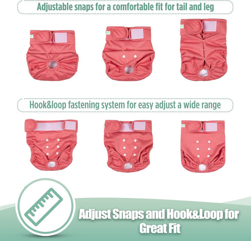 wegreeco Female Dog Diapers, Washable Reusable Pet Puppy Doggie Diapers for Small Medium Large Female Dogs in Heat
