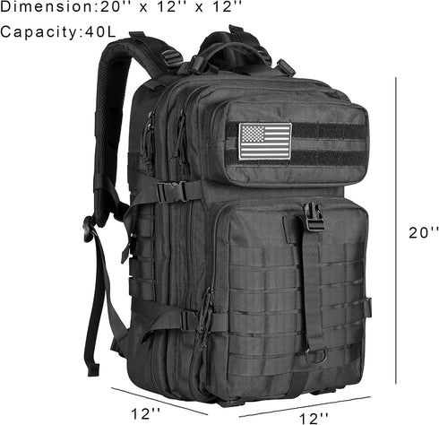 Himal Military Tactical Backpack - Large Army 3 Day Assault Pack Molle Rucksack, 40L