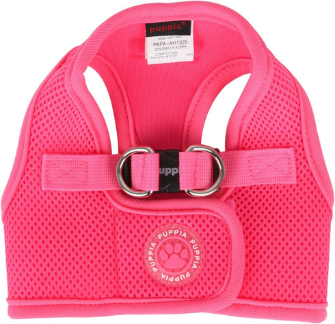 Puppia Neon Soft Vest Harness for Small and Medium Dog, Step-in No Choke No Pull, Pink, X-Small