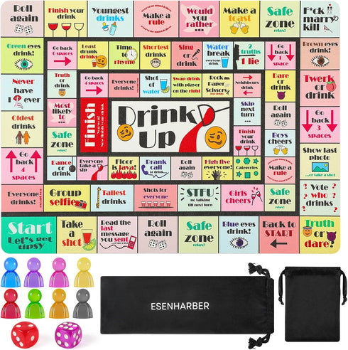 ESENHARBER Drink Up Board Game, Drinking Games for Adults, Ideal for Girls