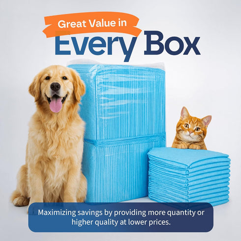 50-Count, 24x24 Healqu Puppy Pads - - Advanced Leakproof Technology for Housebreaking & Training - Ultra Absorbent