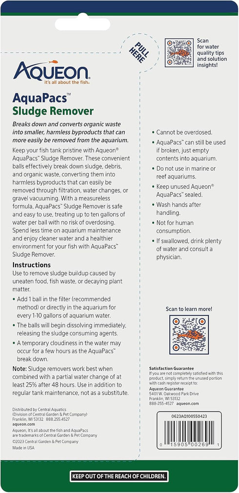 Aqueon AquaPacs Sludge Remover 12 Pack, 10 Gallon