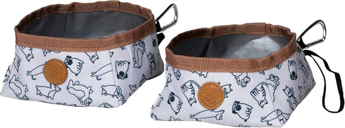 Sport Pet Travel Bowls - Soft Fabric 2pk for Convenient Feeding