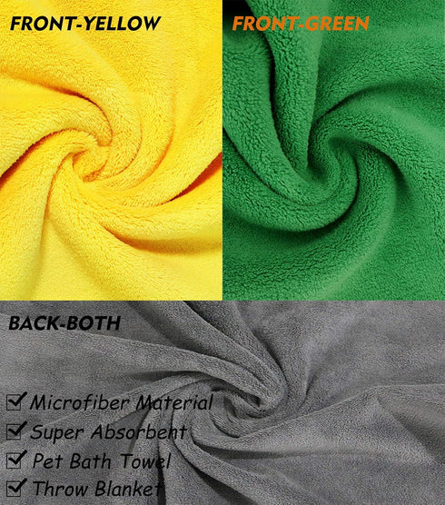 2 Pack Dog Towels, Super Absorbent Pet Bath Towel, Microfiber Dog Drying Towel for Small Dogs and Cats, Machine