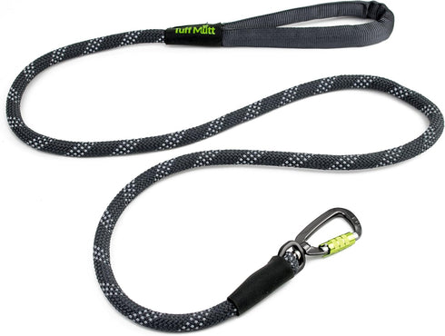 Dog Rope Leash with Lightweight Locking Swivel Carabiner, Comfortable Padded Handle, 5 Foot Long Lead for Medium to