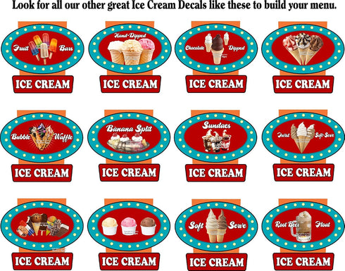 Generic (24x20.5 inch) Sundaes Ice Cream Decal Concession Food Truck LT Vinyl Sticker by Harbour Signs