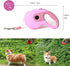 Retractable Dog Leash, 9.8FT for Small Medium Dog Up to 45lbs, One-Handed Brake, Pause, Lock, Anti-Slip Handle, Pink 3M