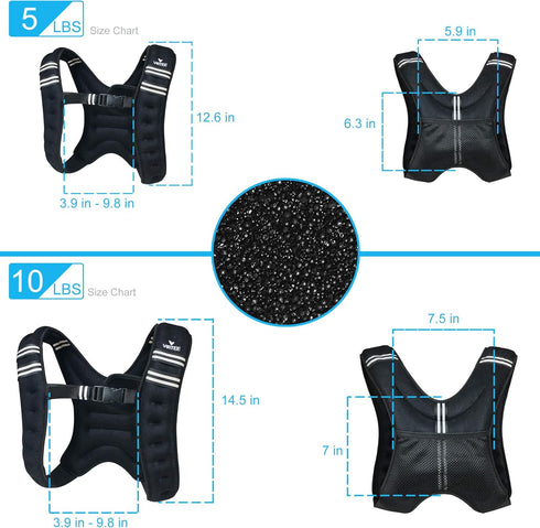 5/10/16 Lbs Weighted Vest Weight Vest for Men Women Kids Weights, Body Weight Vests Adjustable for Running, Gym