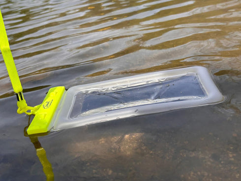 Jokari Waterproof Floating Phone Case with Neck Strap, Emergency Whistle, Touchscreen Use, Keep Phone Dry on Boating