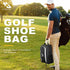 Golkcurx Black Golf Shoe Bag for Travel, Zippered Sport Shoe Carrier with Side Accessory Pockets