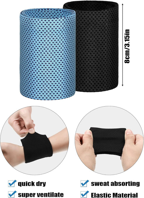 GJ 3 Pairs Cooling Wristband Sweatbands Sports Wrist Wrap Sweat Bands for Women Gym Yoga Volleyball Sports Supplies