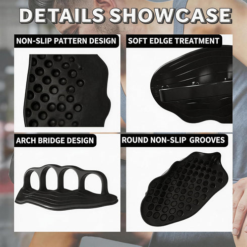 Anti-Slip Workout Grips, Charcoal Gray Gym Grips for Men Women, Anti-Slip Palm Protector Pads for Weight Lifting