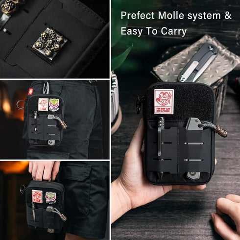 E2.0 TACTICAL GEEK Block EDC Compact Waist Pocket Pouch, Multi-Purpose Molle EDC Pouch Gadget Organizer, Multi-Purpose