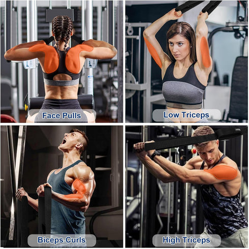 Tricep Rope Cable Attachment, Upgraded 3-in-1 Tricep Pull Down Attachment with 3 Lengths of Handles for Triceps, Back &