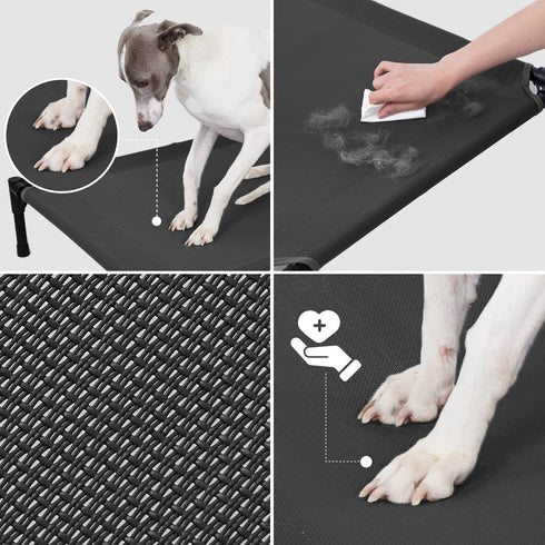 Pettycare Heavy Duty Elevated Outdoor Dog Bed for Large Dogs XL, Waterproof Cooling Bed with Washable Teslin Mesh