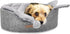 Oval Pet Beds for Cats and Small Dogs, Snuggery Bed with Attached Blanket, Washable High Resilience PP Cotton (Small,