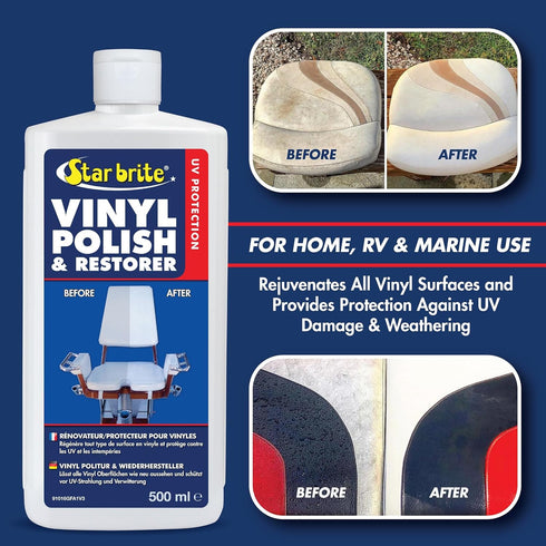 STAR BRITE Vinyl Cleaner, Polish & Protectant - Clean, Renew, Brighten & Protect All Vinyl Surfaces - Marine Grade