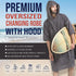 100% ALLEN & MATE Cotton Hooded Surf Poncho Changing Robe - Oversized Absorbent Pool & Beach Towel Swim Robe for Men